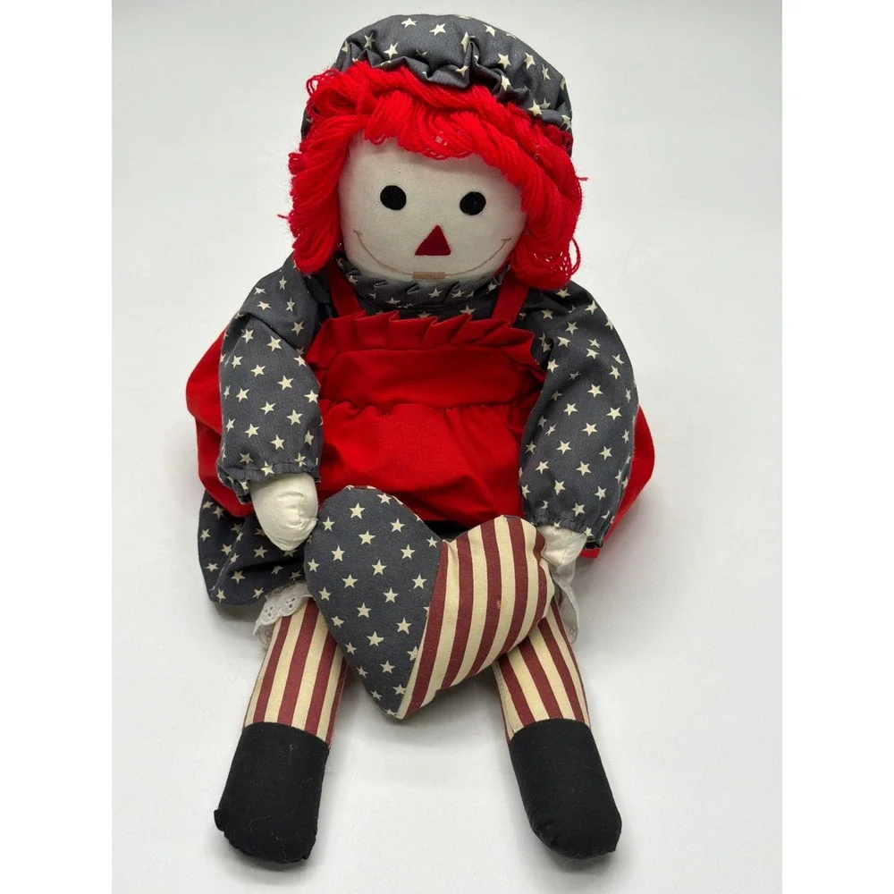 Vintage 1776 BiCentennial patriotic Raggedy Ann handmade‎ Rag Doll Heart